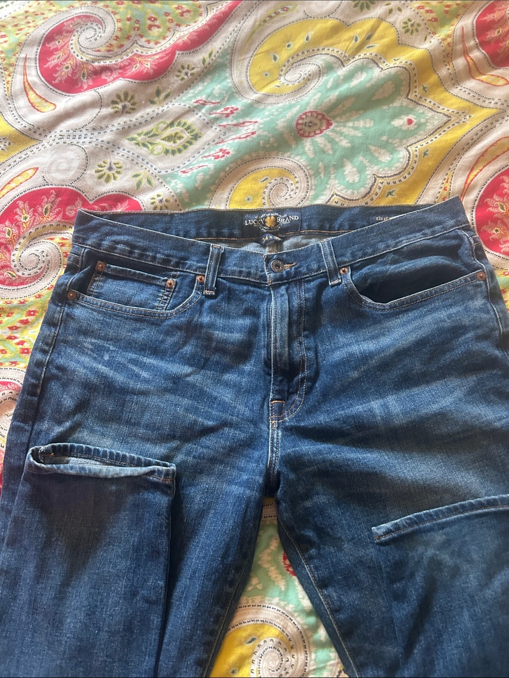Lucky Brand Men's Blue Relaxed Fit Denim Jeans